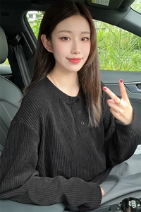 重磅320g欧棉绒亨利领纹理感男女大码长袖T恤T24551-特P28控58图片