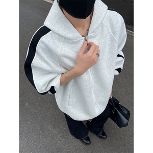 重磅拼色男女连帽卫衣   特P60   M-3XL图片