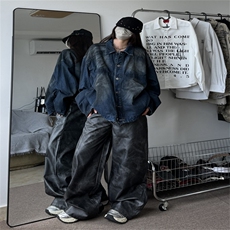 复古牛仔外套男秋潮牌痞帅炸街上衣设计感潮流时尚牛仔JK1106-P85，男装夹克，星座1103-3