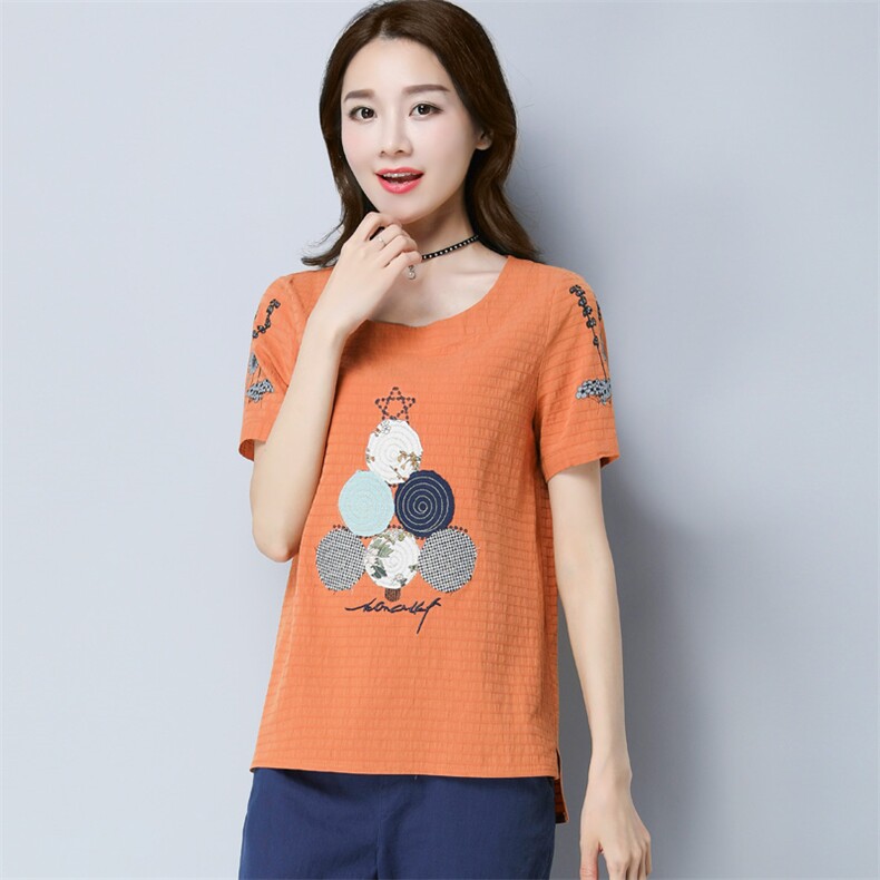 2021年夏季短袖宽松常规圆领甜美T恤时尚气质简约优雅韩版百搭街头，女装T恤，丽影随形