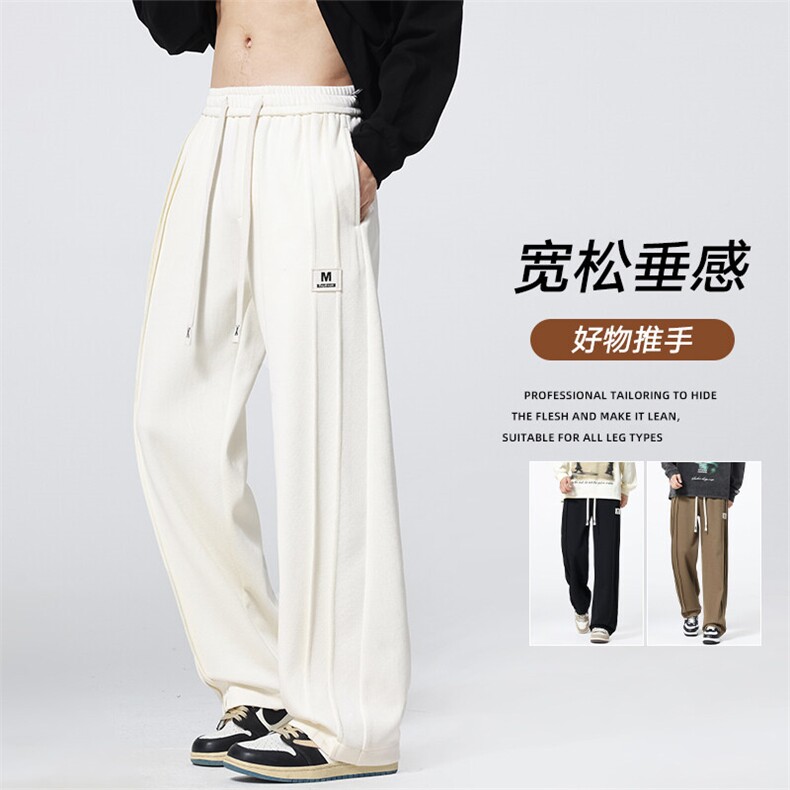裤子男春季显瘦直筒休闲长裤美式宽松运动裤男卫裤 A436-2577-P42图片