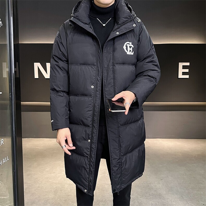 2024新款男士羽绒服中长款刺绣简约百搭外套B240-Y1582-P245图片