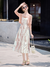 2025夏装新款时尚针织衫搭配吊带裙套装，女装套装/套裙，曼琳思菲