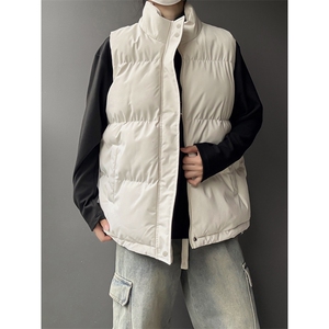 现货5W件冬季三防boxy短款立领棉衣马夹外套男女加厚马甲保暖棉服,男装棉衣,电商A486