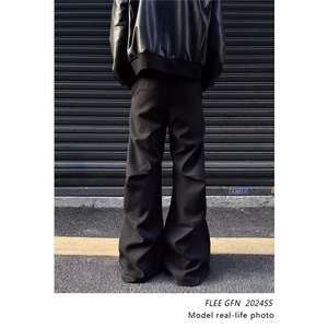 潮美式微喇西裤直筒冲锋裤男女复古宽松高级感百搭长裤MKX79 P40图片