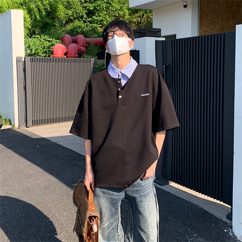 特P50无差价新款时尚夏季假两件潮流POLO衫-POLO02港风,男装Polo衫,电商A003