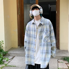 特P45无差价新款秋季时尚潮流格子长袖衬衫-HS2295港风，男装衬衫，电商A003