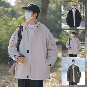 山系户外连帽冲锋衣外套男女春秋日系多口袋拉链防风登山服女图片