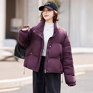 【现货】短款羽绒服女冬2024新款小个子立领显瘦加厚白鸭绒外套图片