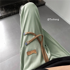 港风夏季新款潮流冰丝竖纹长裤ins宽松休闲裤B315-K23301-p45控58，男装休闲裤，电商B315