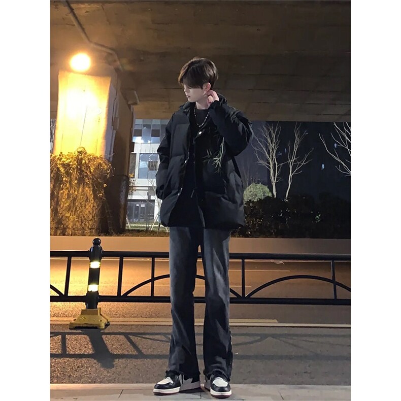 美式hiphop纯色修身直筒牛仔裤 控价68图片