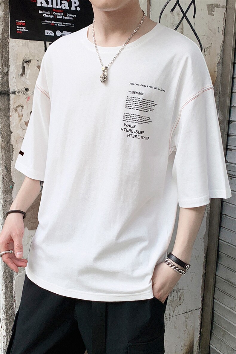 夏季男士新款短袖t恤韩版潮流5分袖打底休闲上衣服DS345TP25,男装T恤,电商A102