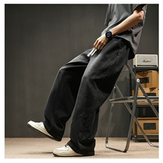 1506-1/K21001松紧腰/P44牛仔裤男宽松微喇裤子水洗潮牌工装裤子，男装牛仔裤，星座1506-1