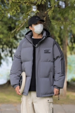 冬季拼三条杠面包服宽松男女情侣连帽棉衣羽绒棉C408M1248P100，男装棉衣，电商C408(原B339-1)