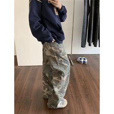 DA618-P60美式复古迷彩裤子男工装裤潮牌直筒长裤男潮-网图现货，男装牛仔裤，星座603-2
