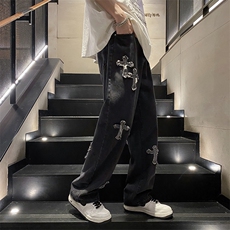 K22-P42日系直筒个性抽绳工装裤，男装休闲裤，星座1501-1