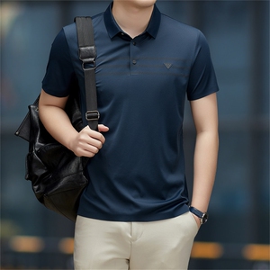 夏季保罗POLO衫男士短袖T恤时尚休闲翻领宽松半袖中年男装体恤衫图片