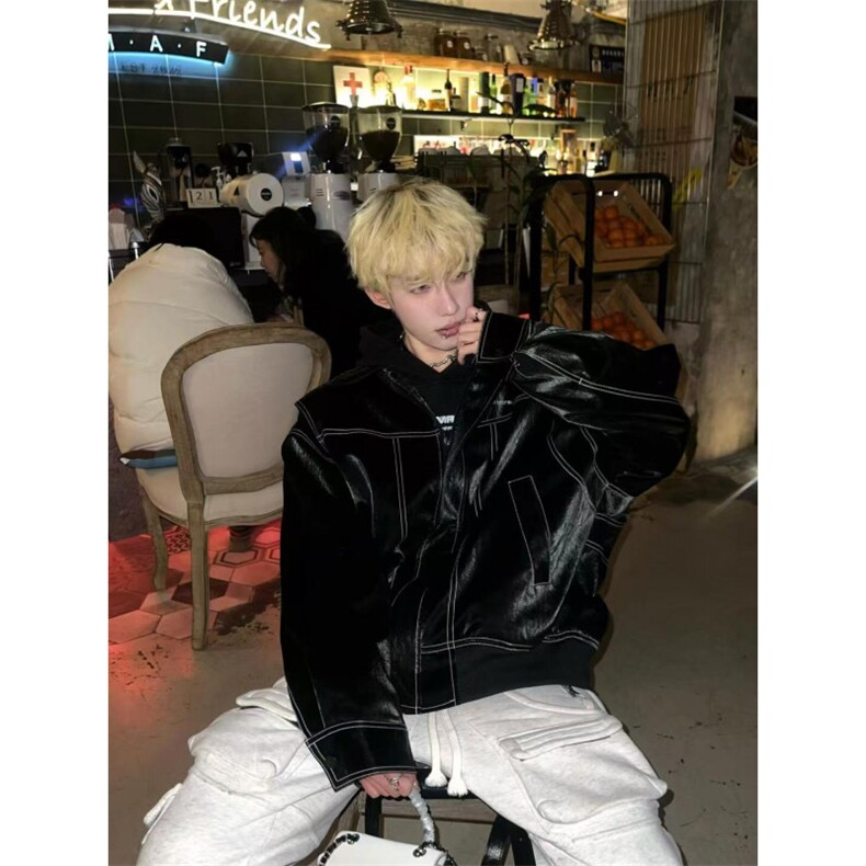 【有货】cleanfit皮衣外套男春秋高级感痞帅飞行员夹克W190WW-P92,男装夹克,星座1007（原301D）
