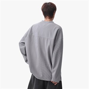 卫衣男春季新款港风宽松华夫格大码长袖T套头外套CX5701-特P28