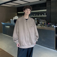 美式麂皮绒棒球服外套复古宽松潮牌夹克XZ609-WT2325-P70-控128，男装夹克，星座609