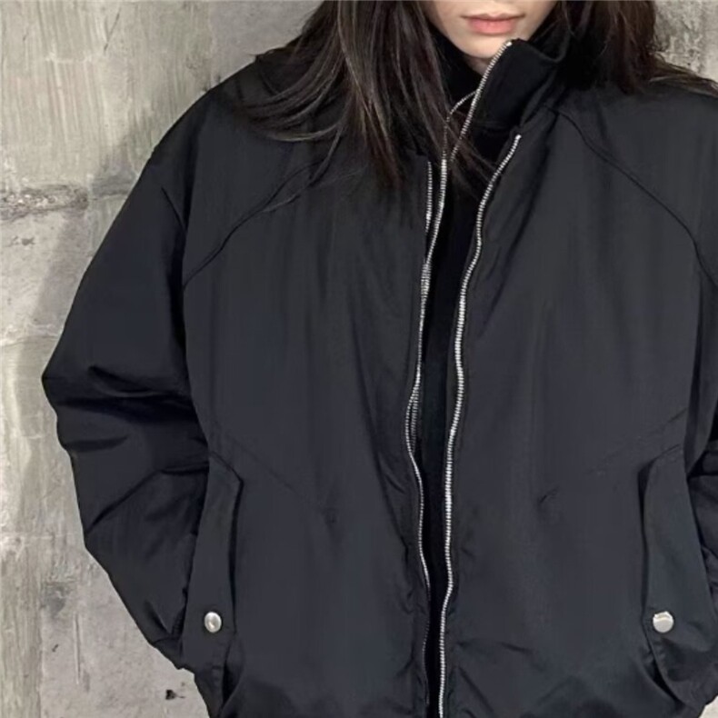 黑色棒球棉服外套女2025秋冬新款宽松休闲夹棉飞行员夹克,男装夹克,星座506A