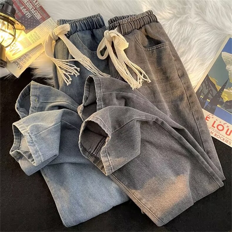 牛仔裤男女美式高街vibe裤子潮牌痞帅长裤休闲直筒裤N2950-P43,男装牛仔裤,星座1008