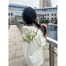 高街花卉连肩刺绣短袖t恤男女2025夏季新款宽松小众上衣潮TAC75，男装T恤，星座1116A（原606A-3）
