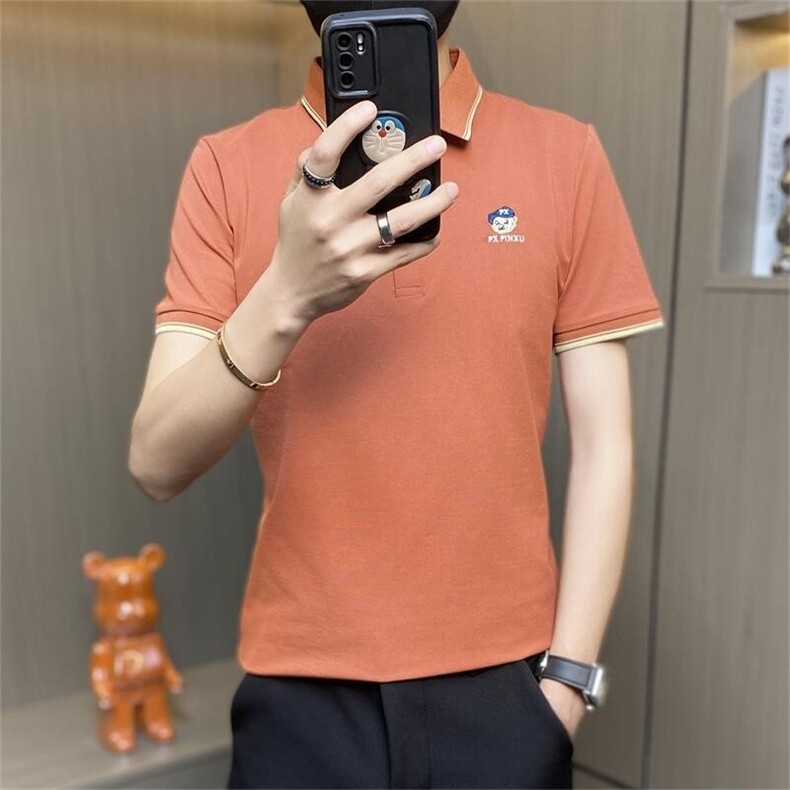 PL033-P40社会小伙男士polo衫夏季刺绣翻领短袖t恤潮流休闲,男装Polo衫,电商D310B
