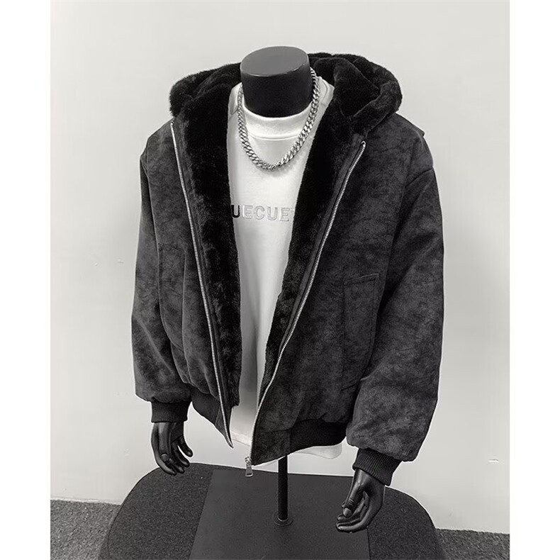 冬季cleanfit座山雕棉服男重帆布高级感加绒夹克外套加厚,男装夹克,星座506A