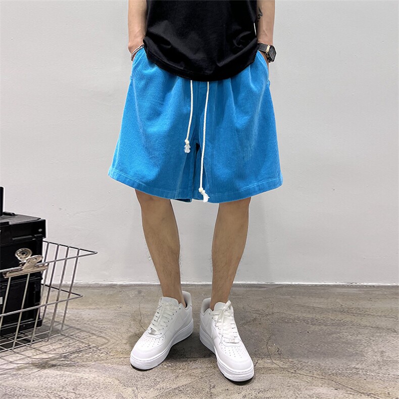 高品质短裤新品糖果色潮流百搭短裤全棉灯芯绒情侣短裤9321P70,男装牛仔裤,电商B332-1