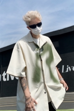 美式街头字母印花短袖衬衫男宽松情侣休闲衬衣XZ514-2-202431-P58，男装T恤，星座514-2(原B239)