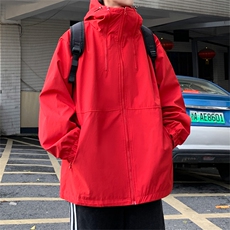 JK105/P65春装新款现货防水冲锋衣男外套连帽运动夹克宽松大码，男装夹克，电商基地A050