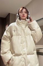 中性风PU皮棉衣情侣装男装立领棉衣宽松棉服冬装外套G1071P128，男装棉衣，电商A339