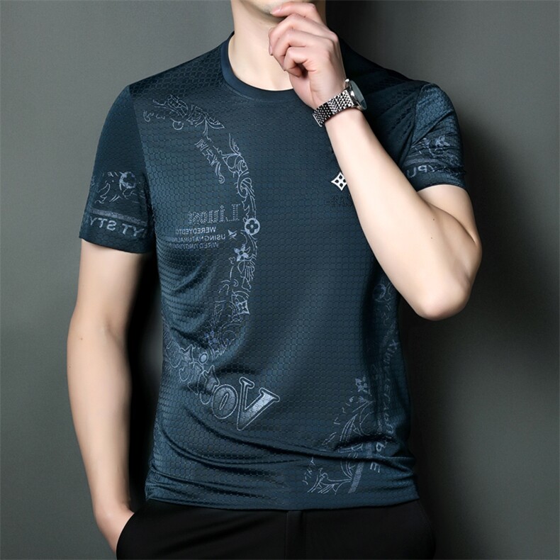 SQY9817男式2023年夏季新款T恤男短袖商务时尚休闲体恤男装P55,男装T恤,电商B360