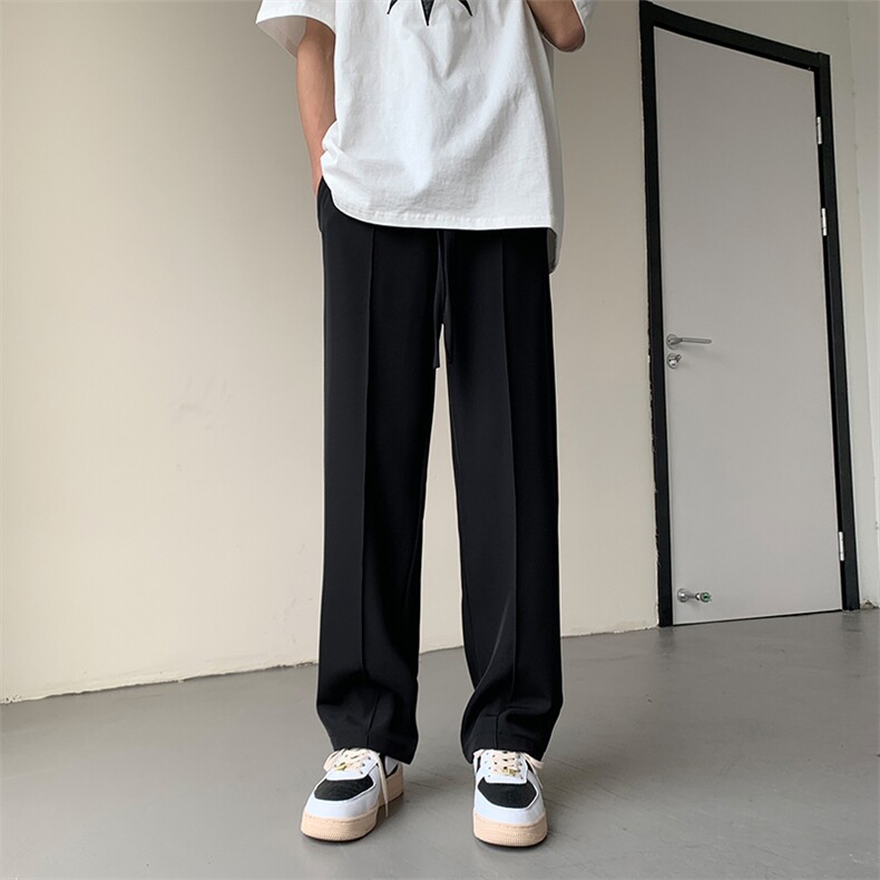 夏季薄款垂感顺滑面料宽松西裤百搭休闲裤XZ211-1-K2317-P50图片