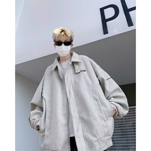 男春秋韩版潮流潮牌港风宽松拼接撞色休闲服外套图片