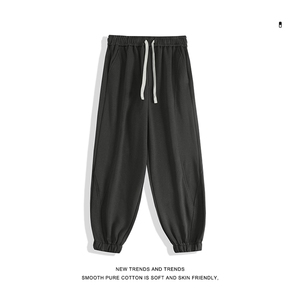 美式重磅束脚卫裤男春秋潮牌高街灰色宽松休闲裤子-X1630特批42图片