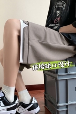 夏季短裤男宽松假两件纯色港风百搭五分裤运动短裤CK2410-P29控48，男装牛仔裤，星座717