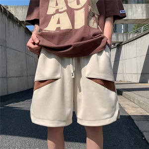美式麂皮运动夏季潮牌五分裤绒短裤子高男款复古设计感DA1041-P32图片
