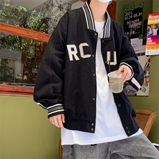春秋新款潮牌棒球服夹克男休闲宽松百搭帅气街头外套HY053-p60，男装夹克，星座1008
