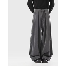 港风秋款男西裤褶皱宽松阔腿休闲裤K86P48，男装西裤，星座1013-1