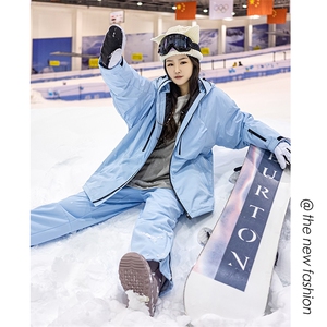 冬季单板双板防水防风连帽中性风情侣加棉加厚滑雪服外套M42-P165图片