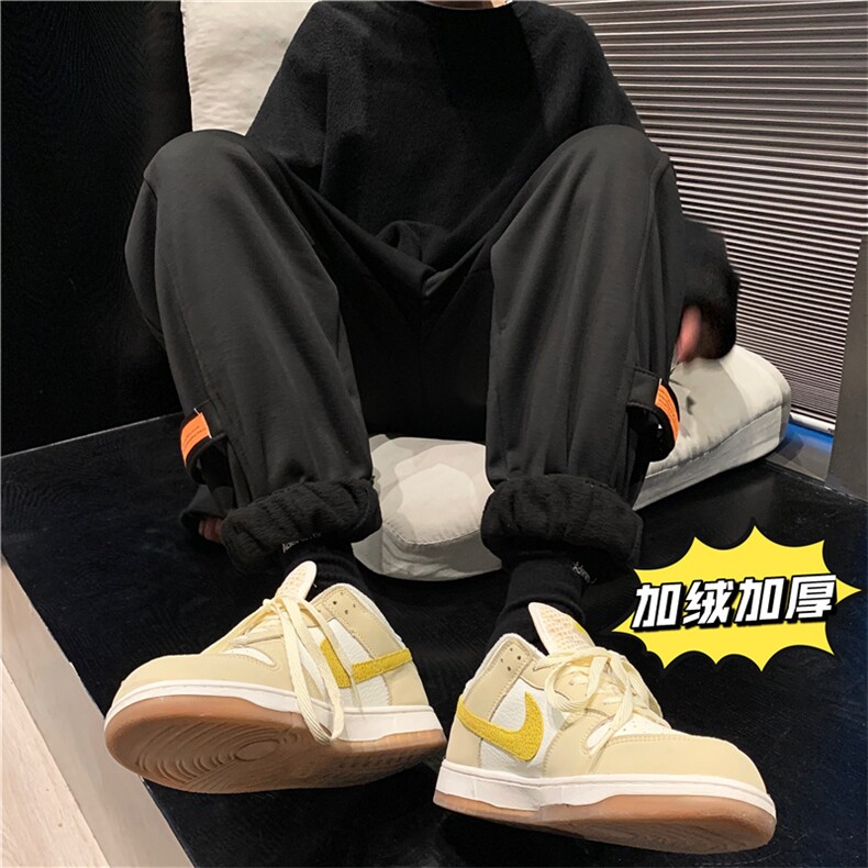 新款加绒加厚韩版S-3XL运动束脚卫裤休闲情侣长裤宽松K1834-P38,男装休闲裤,星座512-2