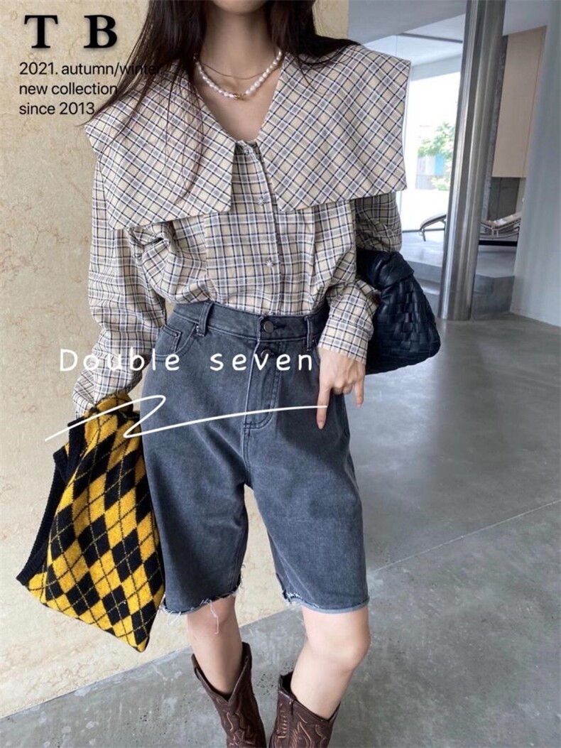 格子娃娃款上衣，其它，Double Seven