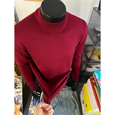 纯色半高领长袖百搭上衣宽松纯色休闲保暖毛衣男女Z6101-特价P28，男装针织衫/毛衣，电商A007