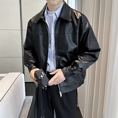 Cleanfit痞帅高街设计感Pu皮衣男机车服皮夹克秋冬外套W6640-P69，男装皮衣，星座412-3