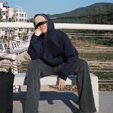 抖音得物高品质二开25秋冬美式重磅宽松纯色连帽贝壳刺绣卫衣W63，男装卫衣，电商A486