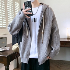 84872-特P70宽松开衫外套男款秋冬季加厚连帽夹克男生毛衣休闲，男装针织衫/毛衣，电商D310B