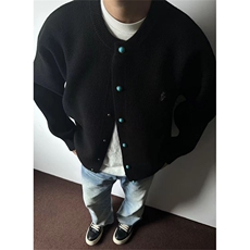 绿松石棒球服外套男春秋季简约针织开衫夹克男春装上衣M5016，男装夹克，星座1116A（原606A-3）