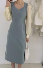 拼纱连衣裙，女装连衣裙，驿谷